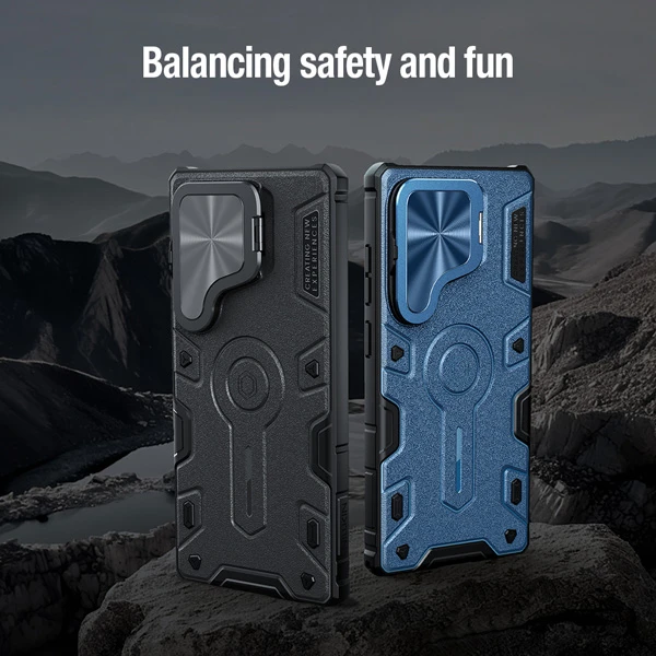 خرید گارد ضد ضربه مگنتی کمرا استند Samsung Galaxy S25 Ultra مارک نیلکین مدل Camshield Armor Prop