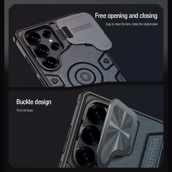 خرید گارد ضد ضربه مگنتی کمرا استند Samsung Galaxy S25 Ultra مارک نیلکین مدل Camshield Armor Prop