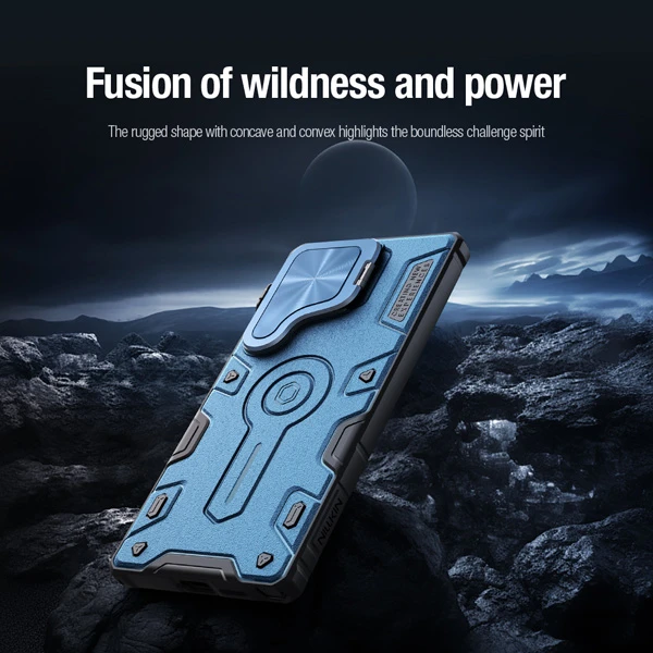 خرید گارد ضد ضربه مگنتی کمرا استند Samsung Galaxy S25 Ultra مارک نیلکین مدل Camshield Armor Prop