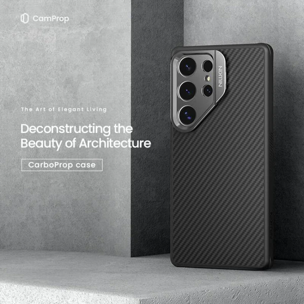 خرید گارد کربنی مگنتی کمرا استند Samsung Galaxy S25 Ultra مارک نیلکین مدل CarboProp Fine Hole