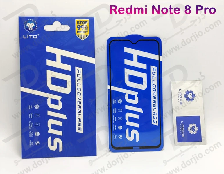 خرید گلس شیشه ای HD Plus تمام صفحه Xiaomi Redmi Note 8 Pro مارک LITO