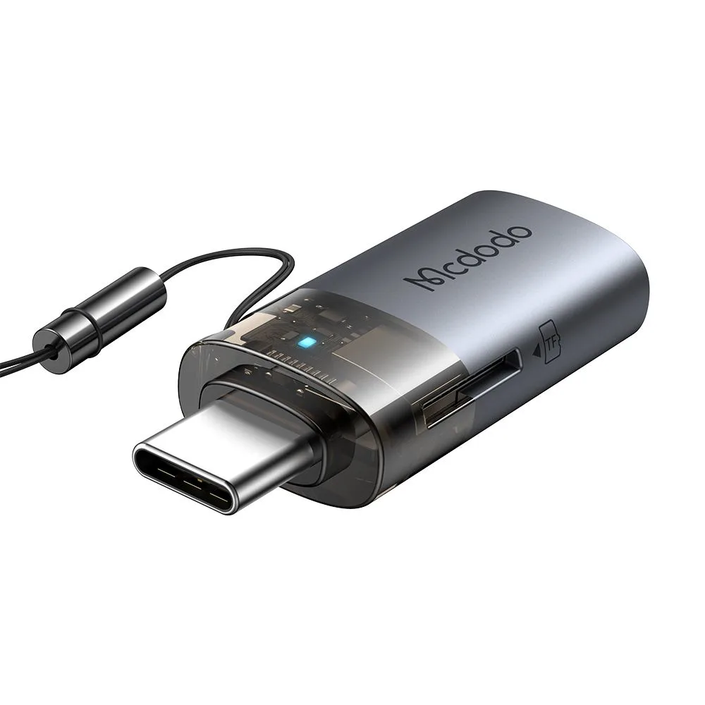 مبدل دوکاره مک‌دودو مدل Mcdodo OT-7600 سری USB-C و USB-A با درگاه کارت حافظه