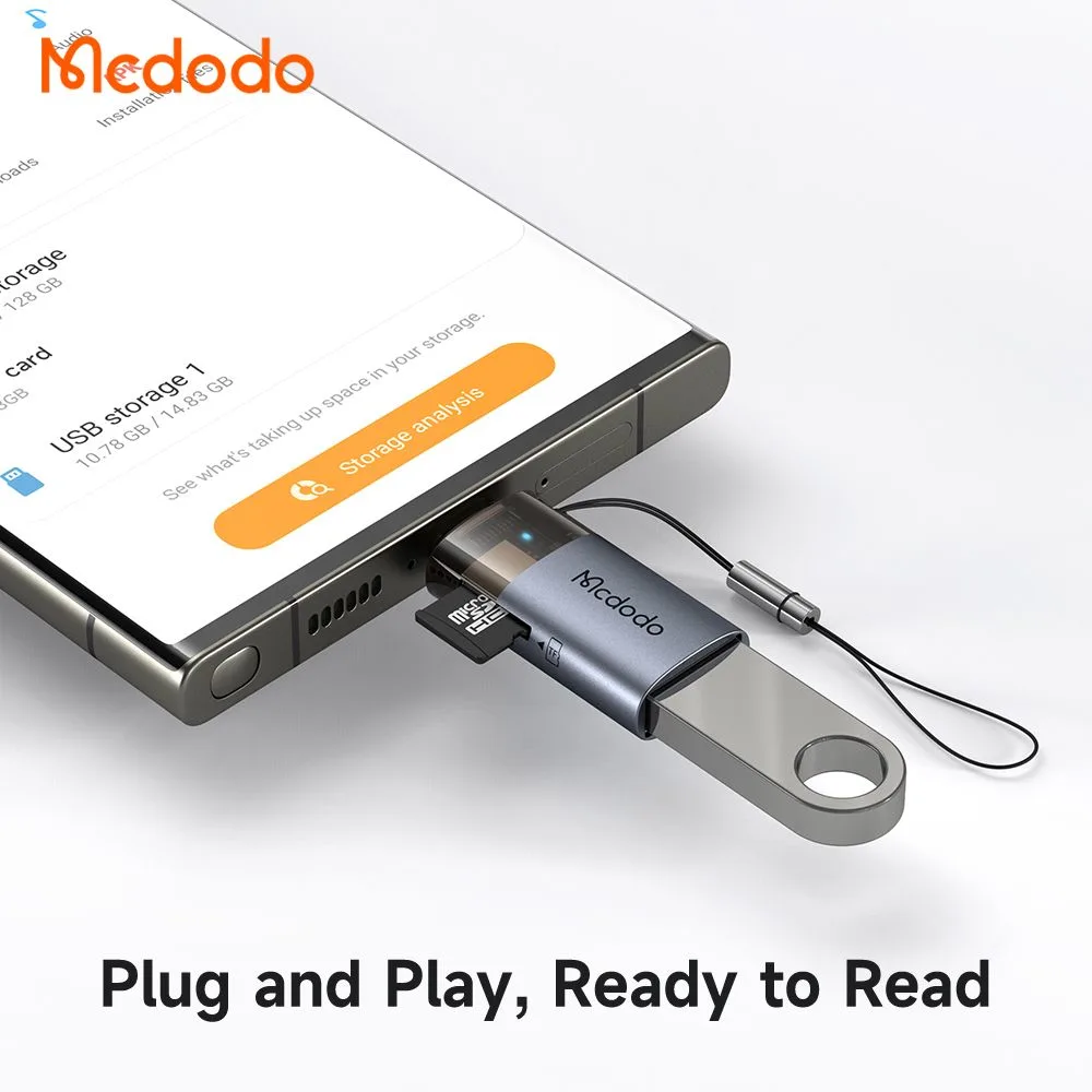 مبدل دوکاره مک‌دودو مدل Mcdodo OT-7600 سری USB-C و USB-A با درگاه کارت حافظه