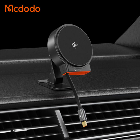 هولدر مغانطیسی و شارژر بیسیم 15 وات مکدودو مدل Mcdodo CH-009 سری دریچه کولری به همراه شارژر فندکی