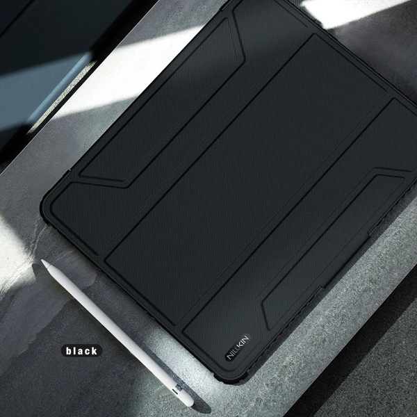 کیف چرمی پشت شفاف ایربگ دار استند تاشو iPad Air 13 2024 مارک نیلکین مدل Bumper Pro