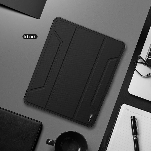 کیف چرمی پشت شفاف ایربگ دار استند تاشو iPad Air 13 2024 مارک نیلکین مدل Bumper Pro