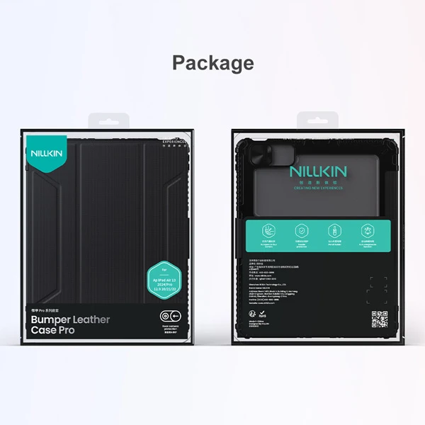 کیف چرمی پشت شفاف ایربگ دار استند تاشو iPad Air 13 2024 مارک نیلکین مدل Bumper Pro