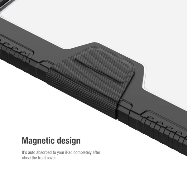 کیف چرمی پشت شفاف ایربگ دار استند تاشو iPad Air 13 2024 مارک نیلکین مدل Bumper Pro