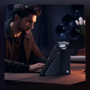 کیف چرمی پشت شفاف ایربگ دار استند تاشو چند زاویه Samsung Galaxy Tab S10 Plus مارک نیلکین مدل Bumper Pro