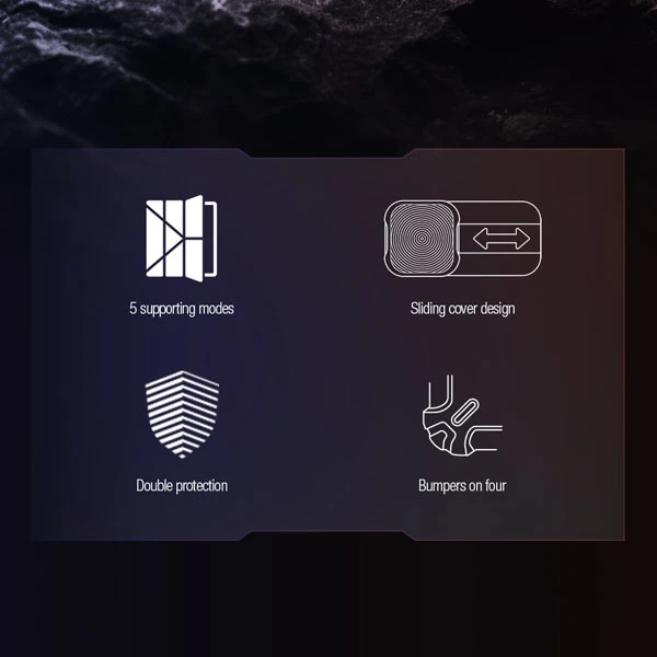 کیف چرمی پشت شفاف ایربگ دار استند تاشو چند زاویه Samsung Galaxy Tab S10 Plus مارک نیلکین مدل Bumper Pro