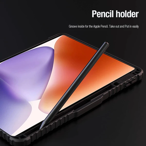 کیف چرمی پشت شفاف ایربگ دار استند تاشو چند زاویه Xiaomi Pad 7 Pro مارک نیلکین مدل Bumper Pro