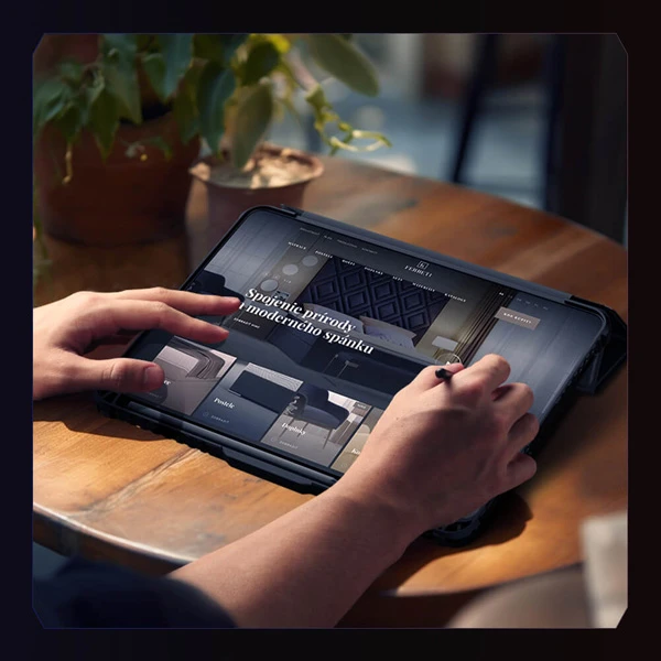 کیف چرمی پشت شفاف ایربگ دار استند تاشو چند زاویه Xiaomi Pad 7-Pad 7 Pro مارک نیلکین مدل Bumper Pro