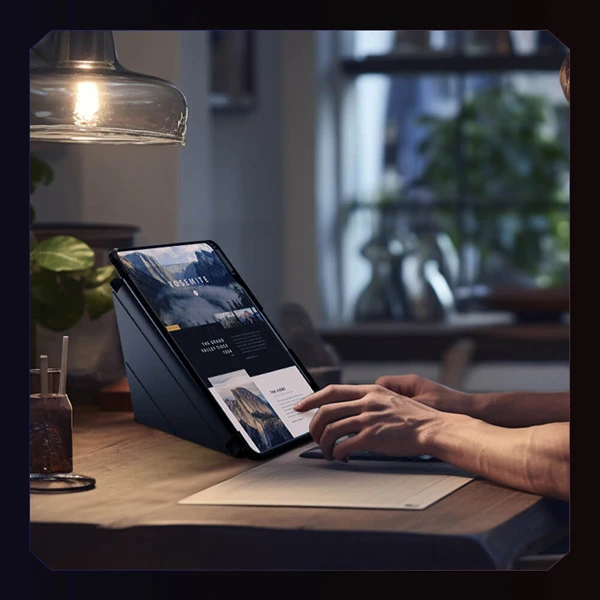 کیف چرمی پشت شفاف ایربگ دار استند تاشو چند زاویه Xiaomi Pad 7 Pro مارک نیلکین مدل Bumper Pro