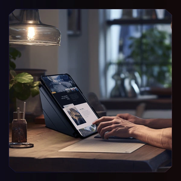 کیف چرمی پشت شفاف ایربگ دار استند تاشو چند زاویه iPad Pro 13 2024 مارک نیلکین مدل Bumper Pro