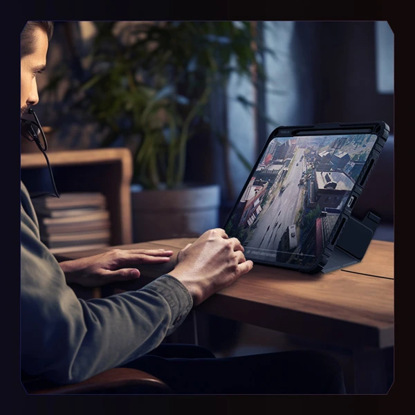 کیف چرمی پشت شفاف ایربگ دار استند تاشو چند زاویه iPad Pro 13 2024 مارک نیلکین مدل Bumper Pro
