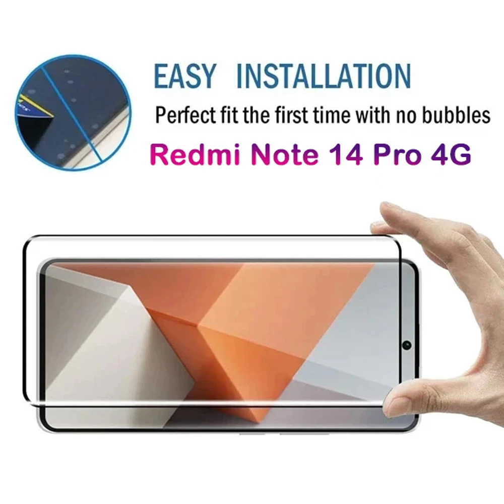گلس فول چسب تمام صفحه Xiaomi Redmi Note 14 Pro 4G مارک Mietubl مدل 3D Edge