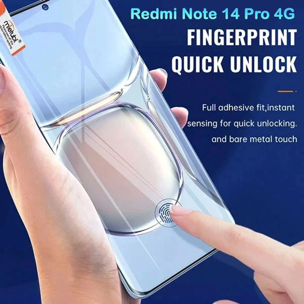گلس فول چسب تمام صفحه Xiaomi Redmi Note 14 Pro 4G مارک Mietubl مدل 3D Edge