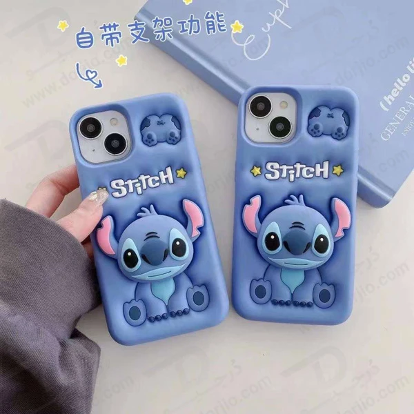 خرید قاب سیلیکونی طرح دار برجسته iPhone 15 سری STiTCH