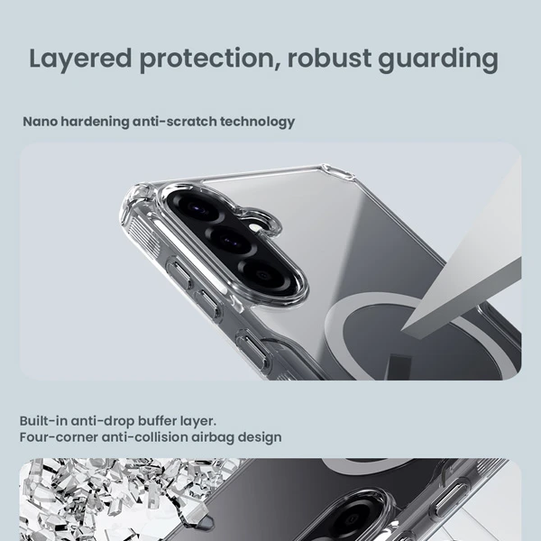 خرید قاب شفاف مگ سیف Samsung Galaxy A56 مارک نیلکین مدل Nature TPU Pro Magnetic