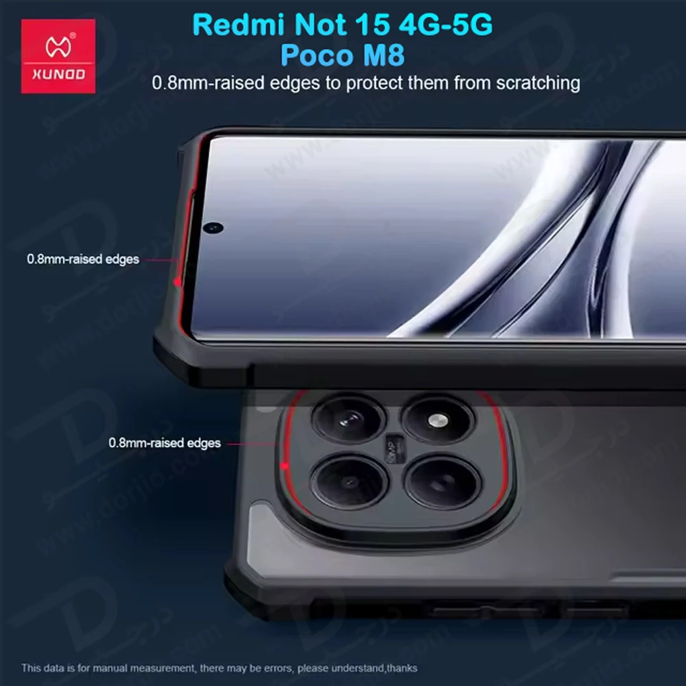 کریستال شیلد شفاف Redmi Note 15 مارک XUNDD سری Beatle