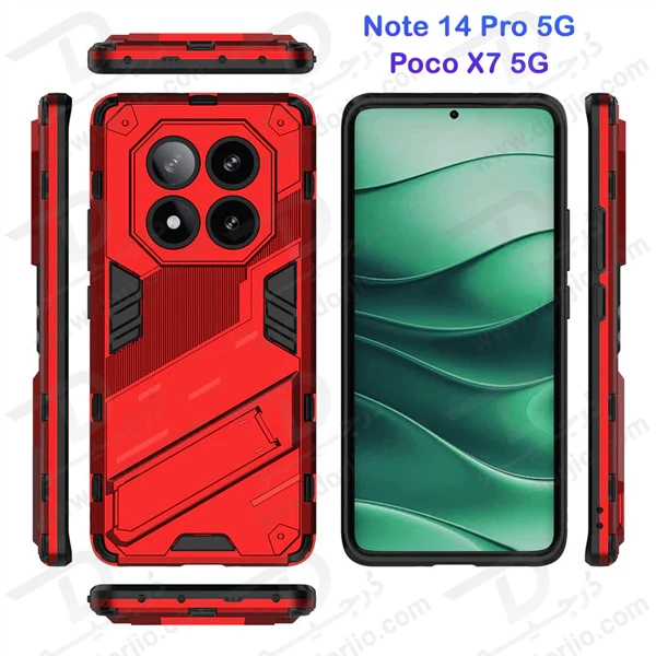 خرید قاب ضد ضربه استند دار Xiaomi Redmi Note 14 Pro 5G-Poco X7 5G مارک LEXOM