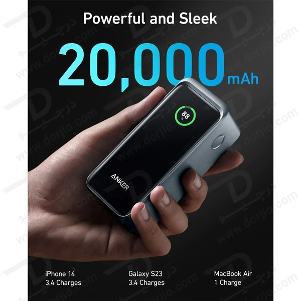 خرید پاور بانک 200 وات 20000 میلی آمپر برند Anker مدل A1336