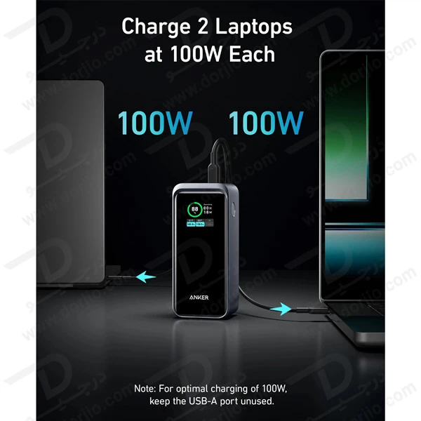 خرید پاور بانک 200 وات 20000 میلی آمپر برند Anker مدل A1336
