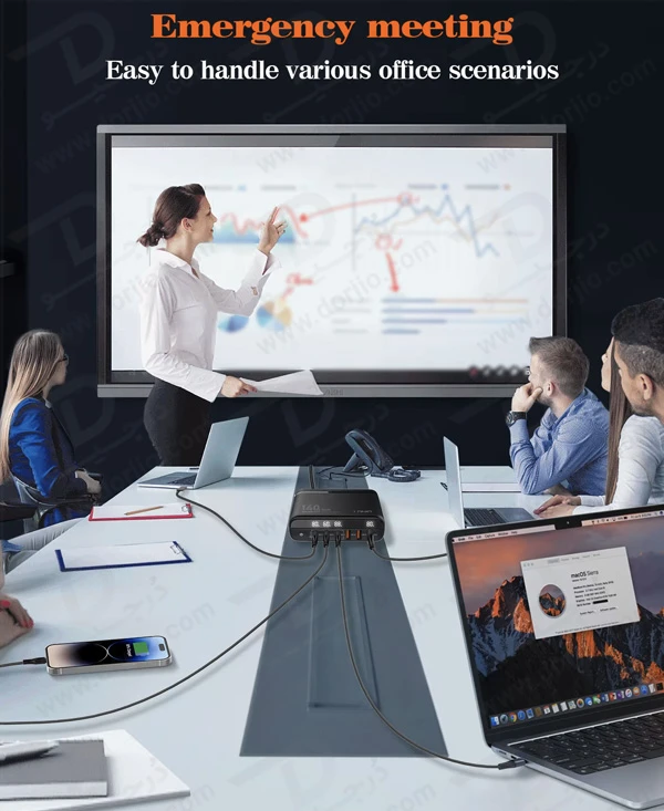 خرید شارژر رومیزی 6 پورت نمایشگر دار الدینیو مدل LDNIO A6140C با نهایت توان 140 وات