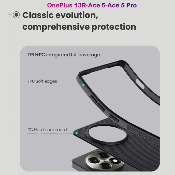 خرید قاب ضد ضربه OnePlus 13R مارک نیلکین مدل Super Frosted Shield Pro-درجیو