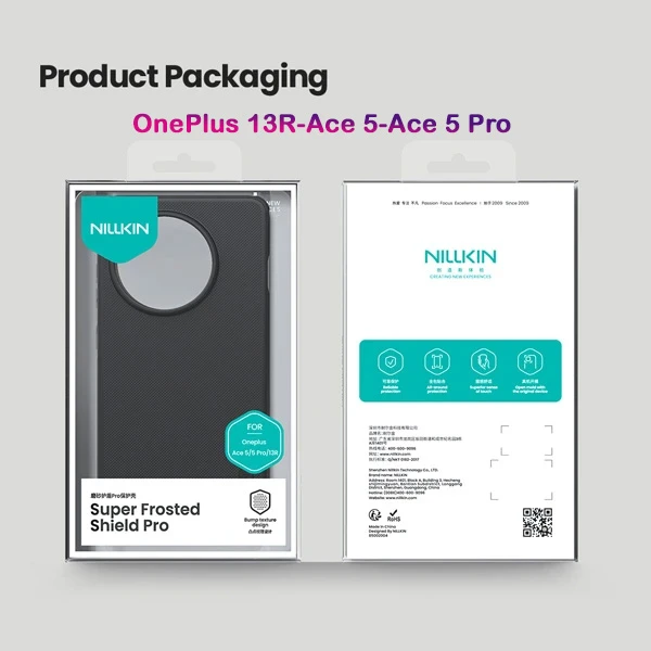 خرید قاب ضد ضربه OnePlus Ace 5 Pro مارک نیلکین مدل Super Frosted Shield Pro