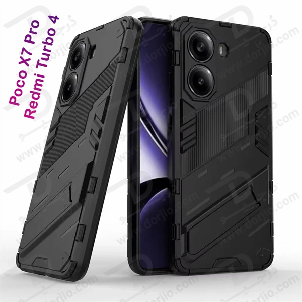 خرید قاب ضد ضربه استند دار Xiaomi Poco X7 Pro-Redmi Turbo 4 مارک LEXOM