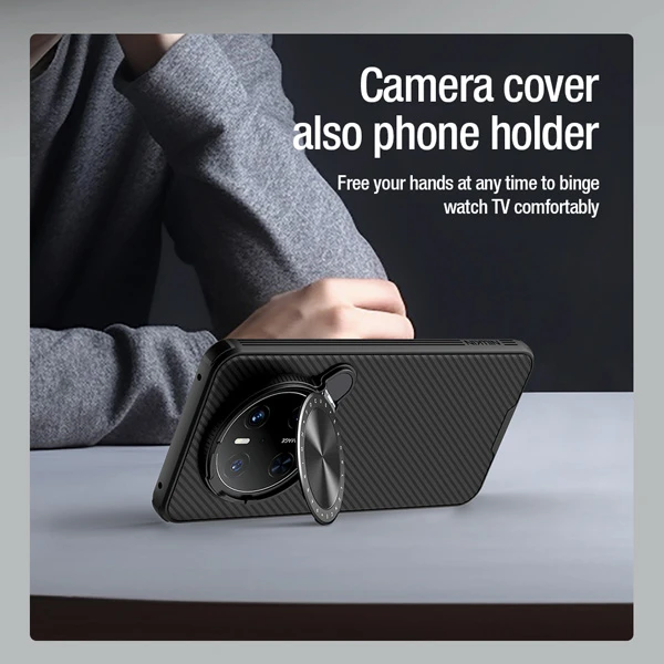 خرید قاب ضد ضربه مگنتی کمرا استند Huawei Mate 70 Pro مارک نیلکین مدل Camshield Prop Magnetic