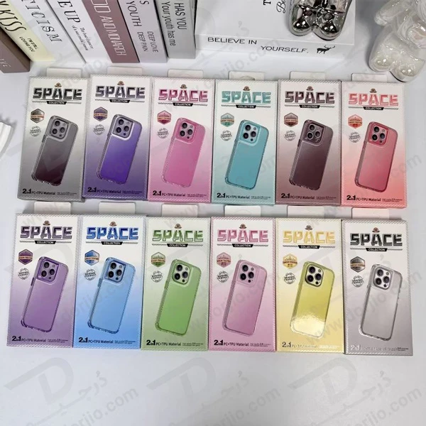 کریستال کاور دولایه ژله ای رنگی iPhone 11 مارک Space