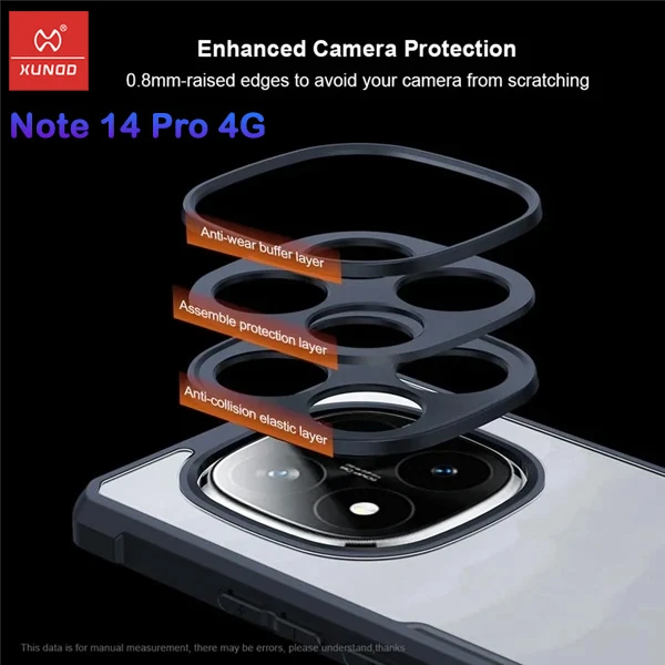 خرید کریستال شیلد شفاف Xiaomi Redmi Note 14 Pro 4G مارک XUNDD سری Beatle