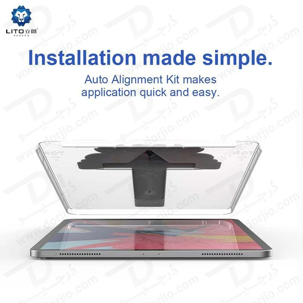 خرید گلس شیشه ای شفاف با ابزار نصب تبلت iPad Pro 11 2024 مارک LITO