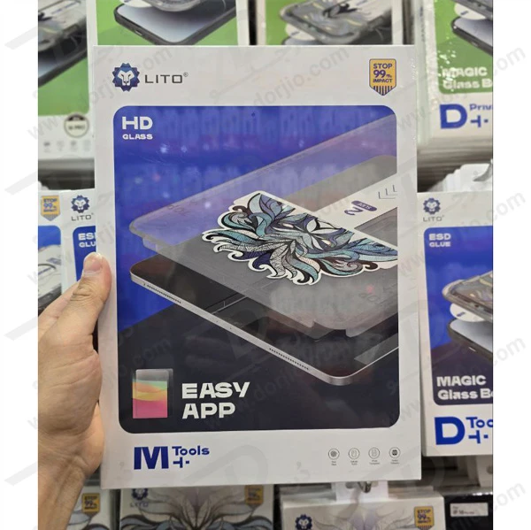 خرید گلس شیشه ای شفاف با ابزار نصب تبلت iPad Pro 11 2024 مارک LITO