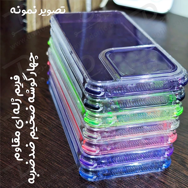 کریستال کاور دولایه ژله ای رنگی iPhone 12 مارک Space