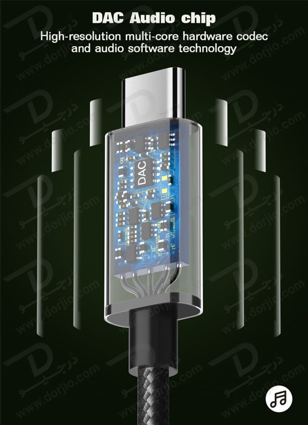 خرید تبدیل Type-C به AUX برند الدینیو مدل LS-Y80C با کیفیت Hi-Fi