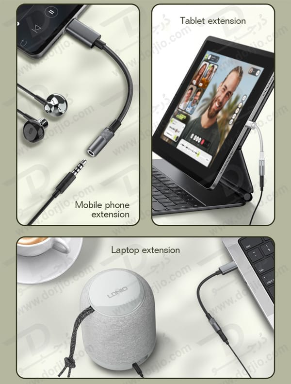 خرید تبدیل Type-C به AUX برند الدینیو مدل LS-Y80C با کیفیت Hi-Fi