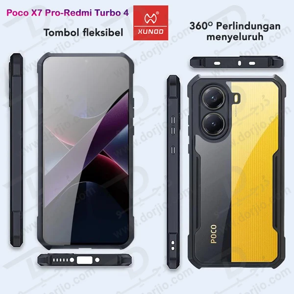 خرید کریستال شیلد شفاف Xiaomi Poco X7 Pro مارک XUNDD سری Beatle