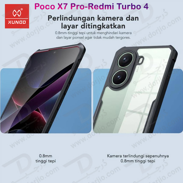 خرید کریستال شیلد شفاف Xiaomi Redmi Turbo 4 مارک XUNDD سری Beatle