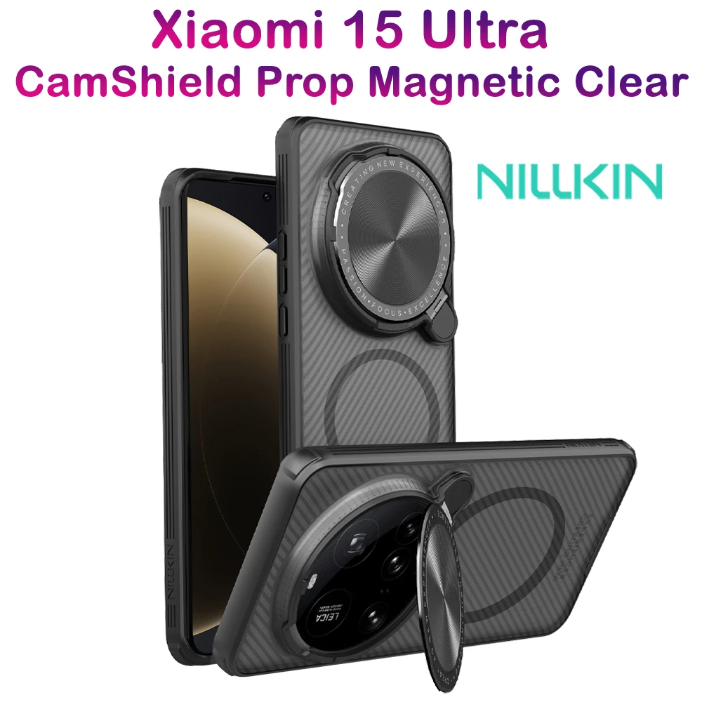 خرید گارد مگ سیف نیمه شفاف کمرا استند Xiaomi 15 Ultra مارک نیلکین مدل Camshield Prop Clear