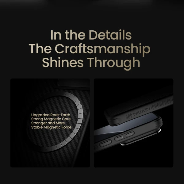 خرید گارد کربنی مگنتی کمرا استند Xiaomi 15 مارک نیلکین مدل CarboProp Fine Hole