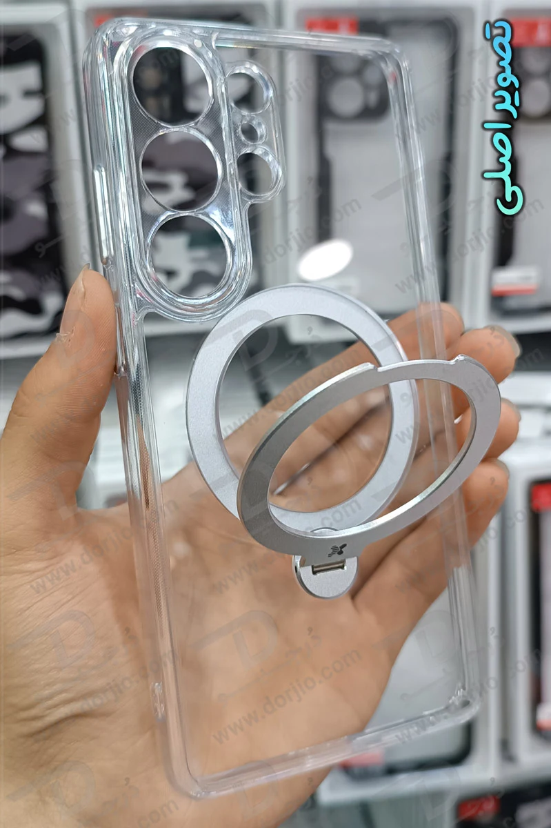 کریستال شفاف رینگ استند مگ سیف Galaxy S26 Ultra مارک XUNDD سری Zero Sense دارای استیکر کریستال شفاف رینگ استند مگ سیف Galaxy S26 Ultra مارک XUNDD سری Zero Sense دارای استیکر