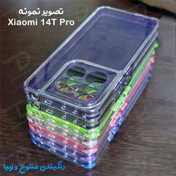 کریستال کاور دولایه ژله ای رنگی Xioami 14T Pro مارک Space کریستال کاور دولایه ژله ای رنگی Xioami 14T Pro مارک Space