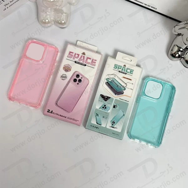 کریستال کاور دولایه ژله ای رنگی iPhone 13 Pro Max مارک Space