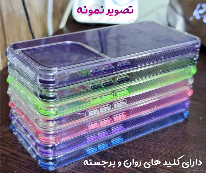 کریستال کاور دولایه ژله ای رنگی iPhone 15 Pro Max مارک Space