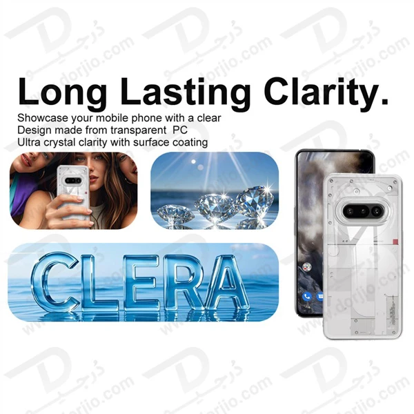 خرید قاب شفاف تمام کریستالی Nothing Phone 3a مارک LEXOM