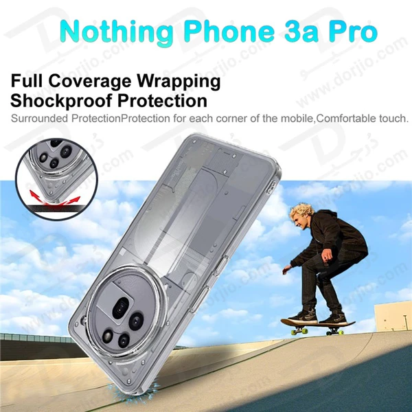 خرید قاب شفاف تمام کریستالی Nothing Phone 3a Pro مارک LEXOM