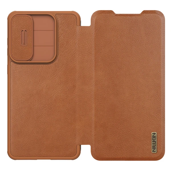 خرید کیف چرمی محافظ دوربین دار Samsung Galaxy S25 Edge مارک نیلکین مدل Qin Pro